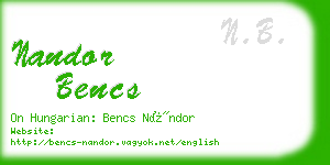 nandor bencs business card